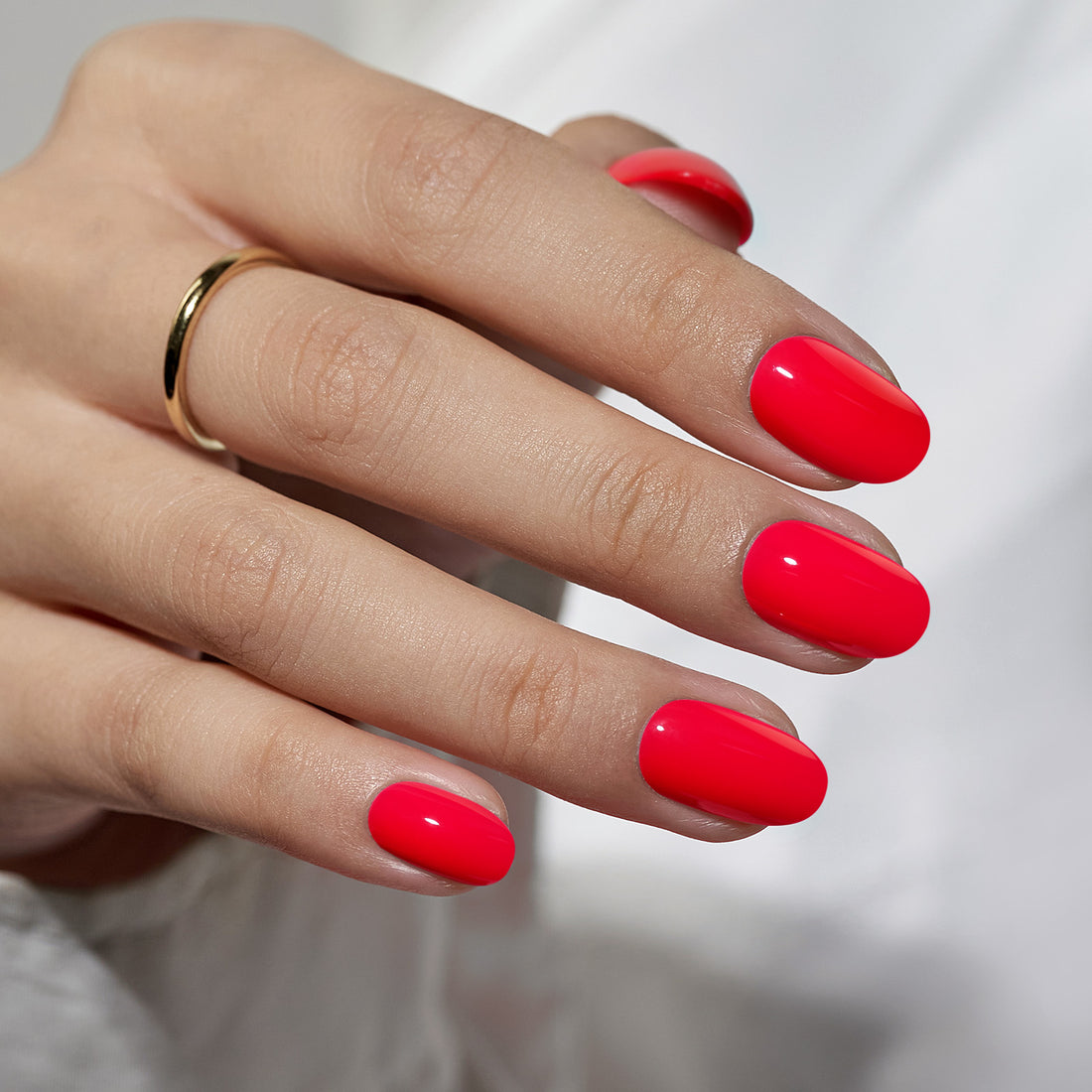 Coral Red Oval Medium