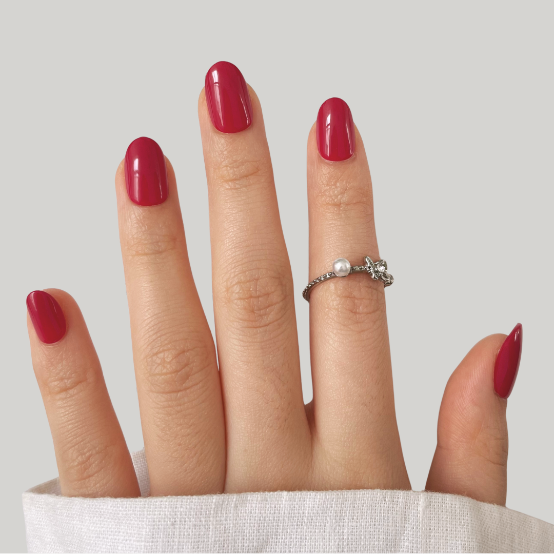 Cherry Oval Press-On Nails