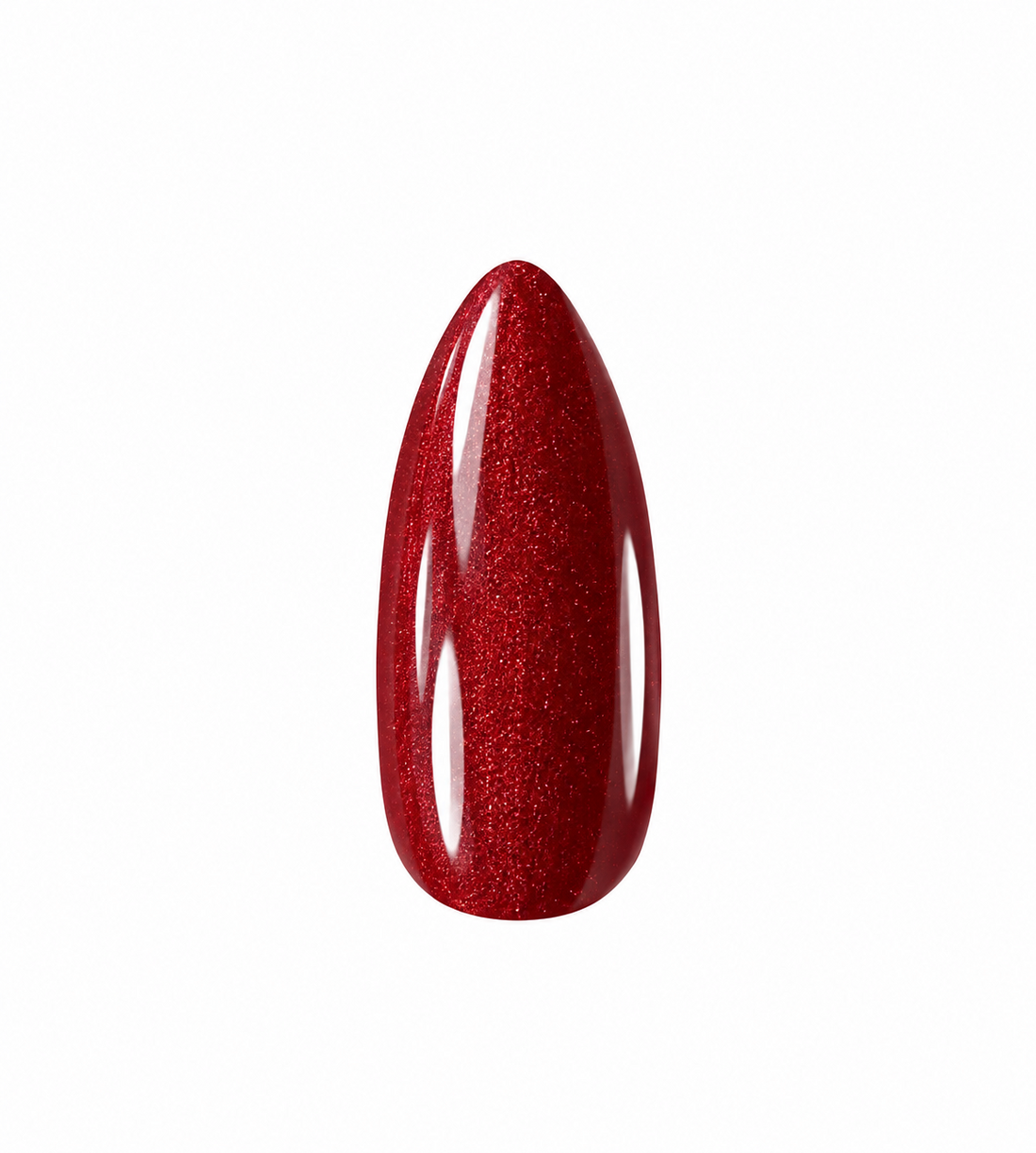 Glitter Red Almond Press-On Nails