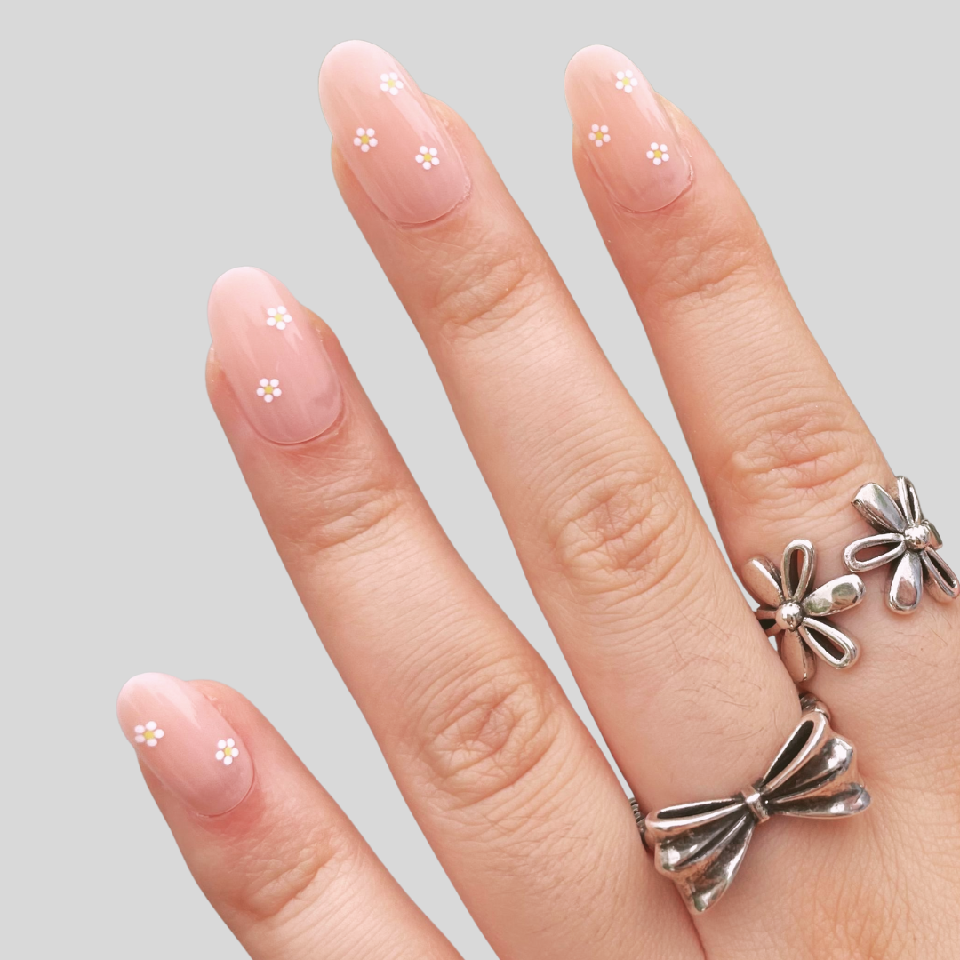 press on nagels bloemen