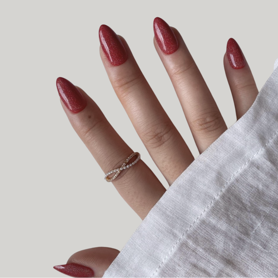 Glam Red Almond Press-On Nails