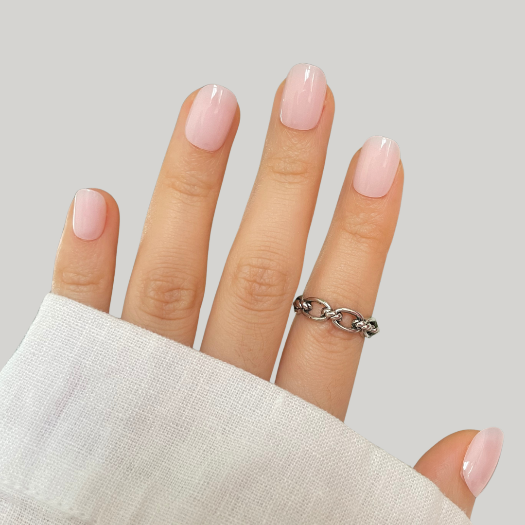 Nude Short Oval Press-On Nails