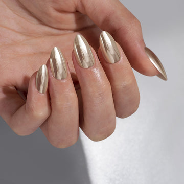 Gold Glam Almond Long